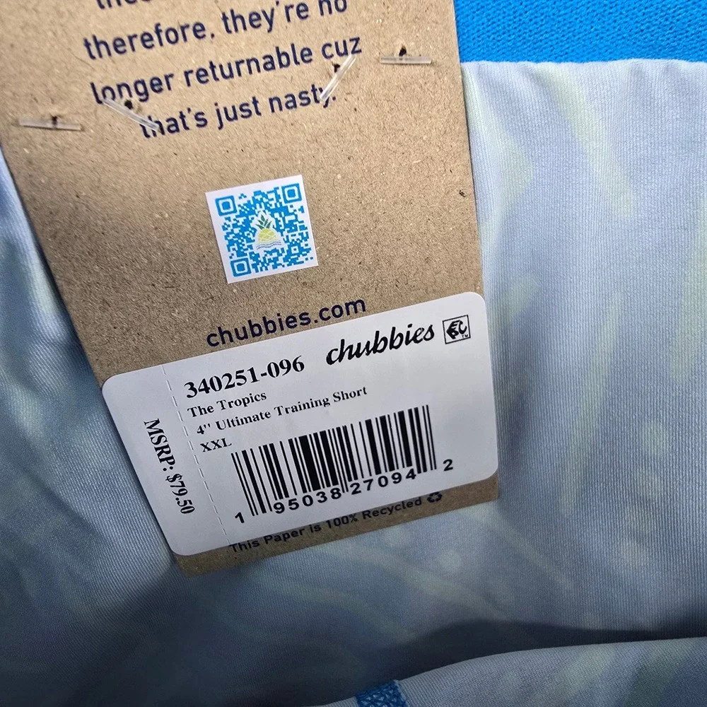Chubbies Ultimate Training Shorts Mens‎ XXL Black The Tropics 4
